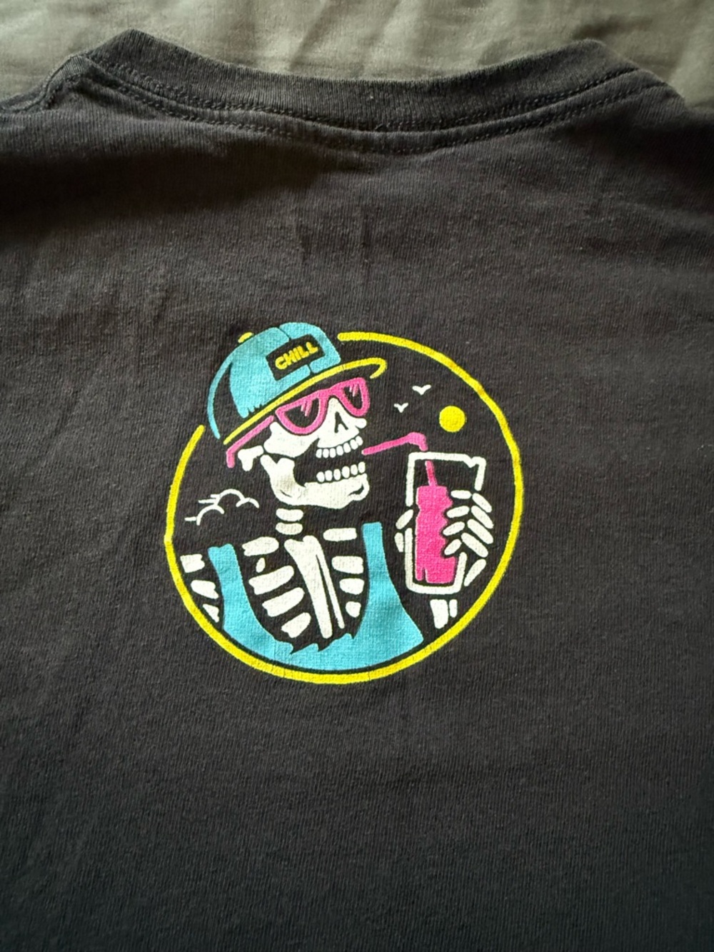 Good Vibes Black Graphic Crop Top with Purple Float - Picture 4 of 4